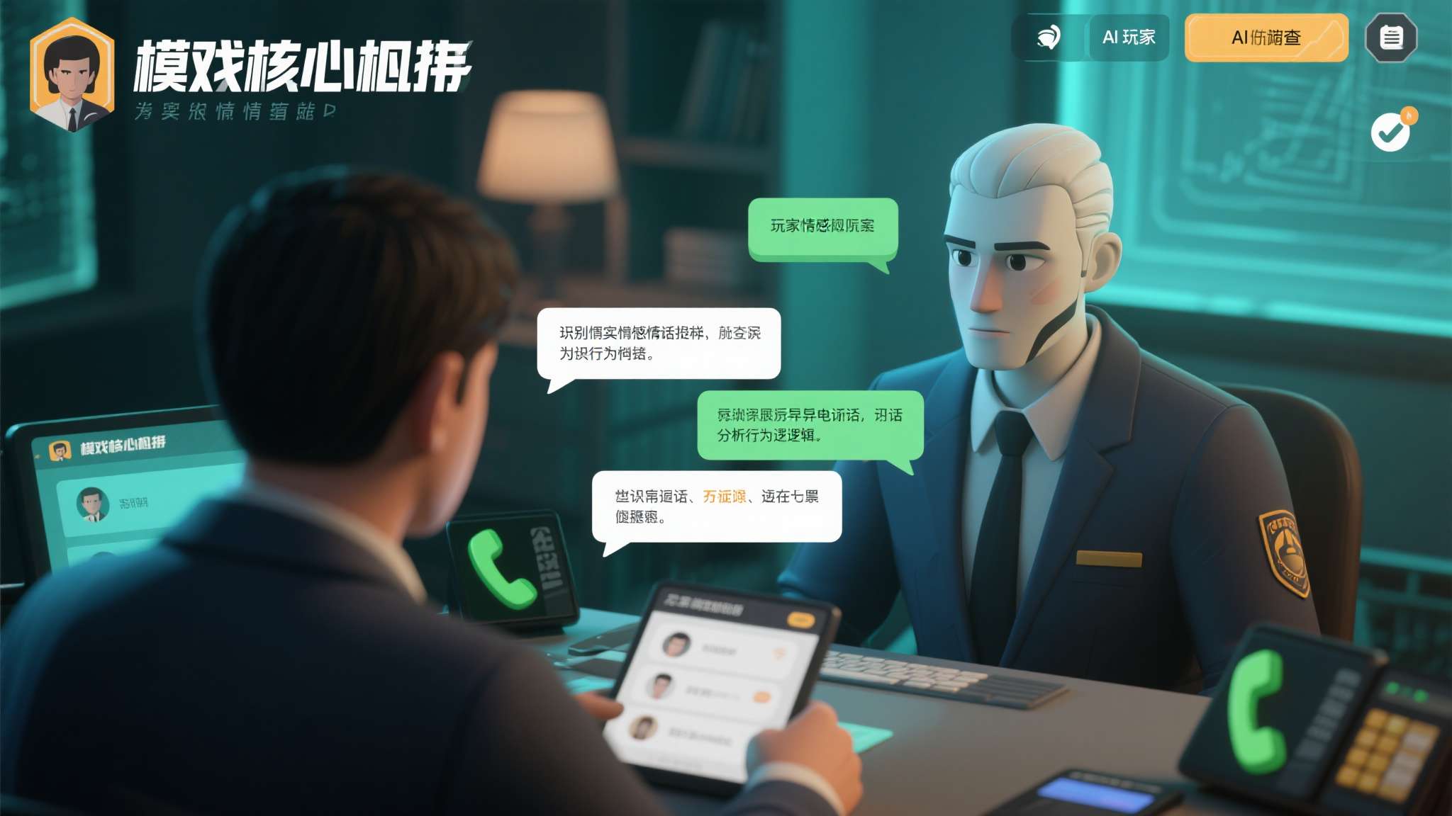 游戏的核心机制围绕模拟真实情感诈骗场景展开。玩家将扮演受害者或调查员，在与AI角